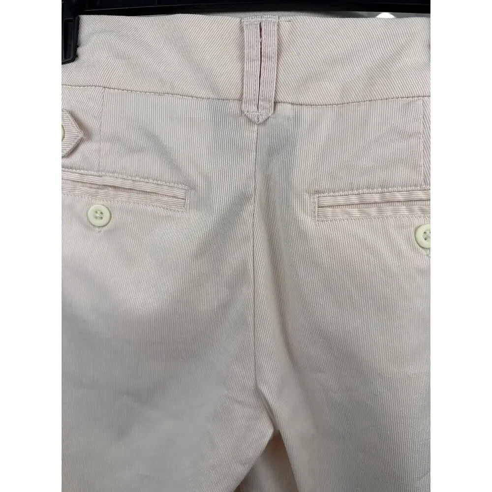 Norma Kamali Pink Pinstripe Pants 12 Straight High Rise Adjustable Waist Light - Picture 7 of 9